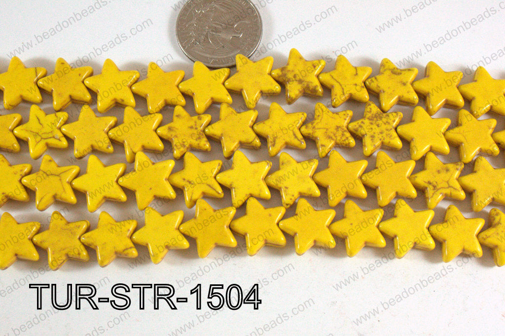 Howlite Star Yellow 15mm TUR-STR-1504