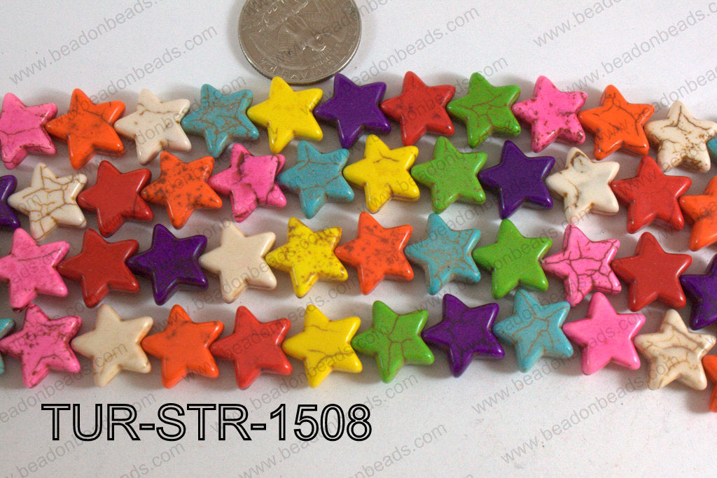 Howlite Star Multicolor 15mm TUR-STR-1508