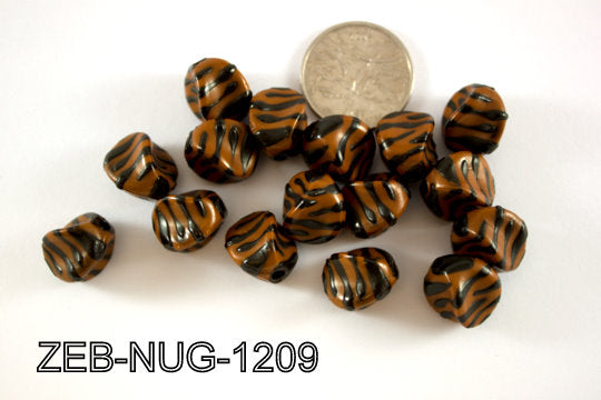 Zebra Bead Nugget 12x15mm 500 Gram Bag ZEB-NUG-1209