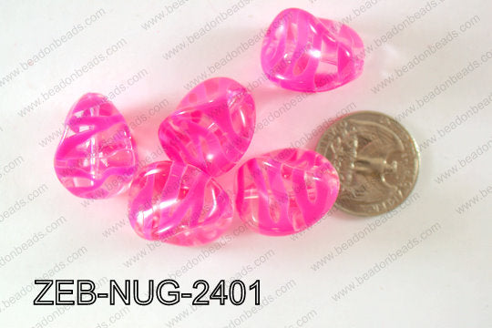 Zebra Bead Nugget 500g Bag 20x24mm ZEB-NUG-2401