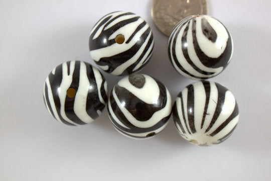 Zebra Bead Round 25mm ZEB-ROU-2501