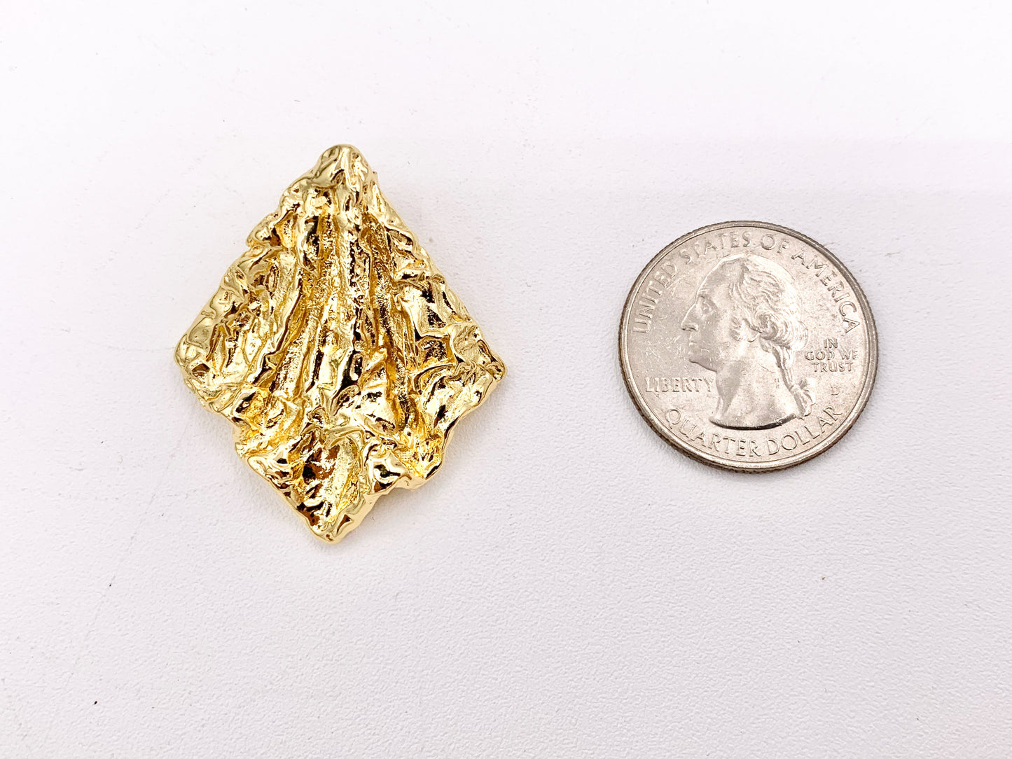 Geometric Texture Chunky Foil Like Cape Trendy Unique Earrings in Real 18K Gold Plated Over Copper 3 pairs