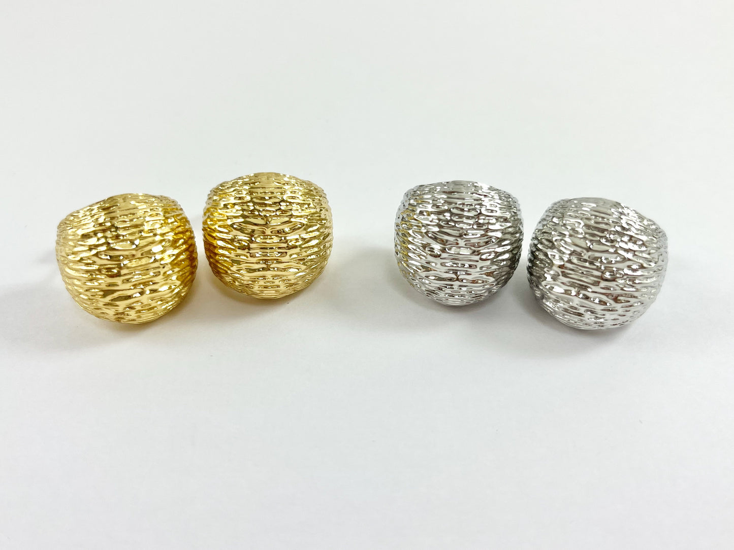 18K Gold or Silver Plated Thick Elegant Earring Huggies over Copper 3 pairs