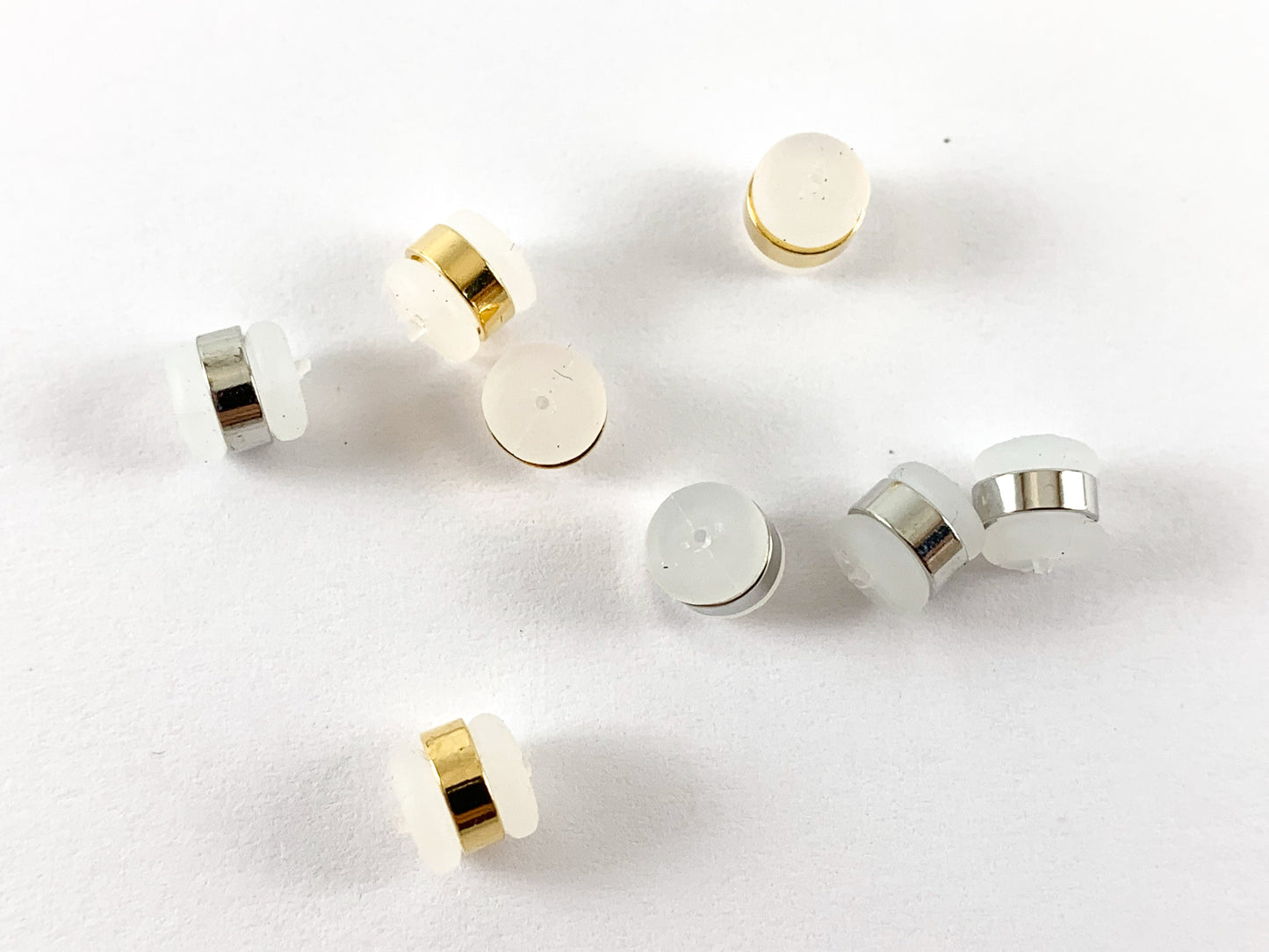 18K Gold /Platinum Plated Rubber Ear Backs 50pcs