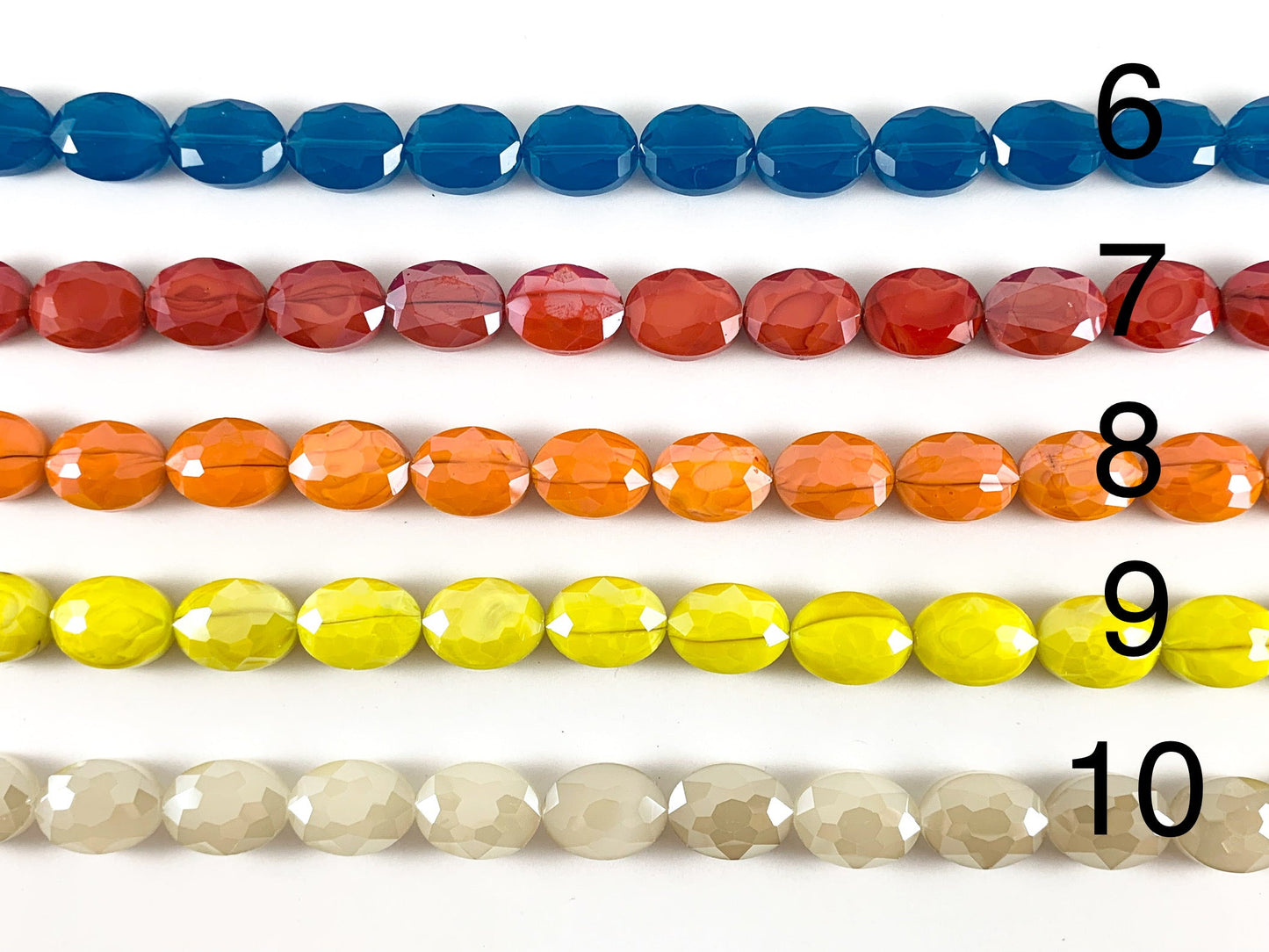 Faceted Shiny 12x16mm Dyed Jade Glass Oval Crystal Strands