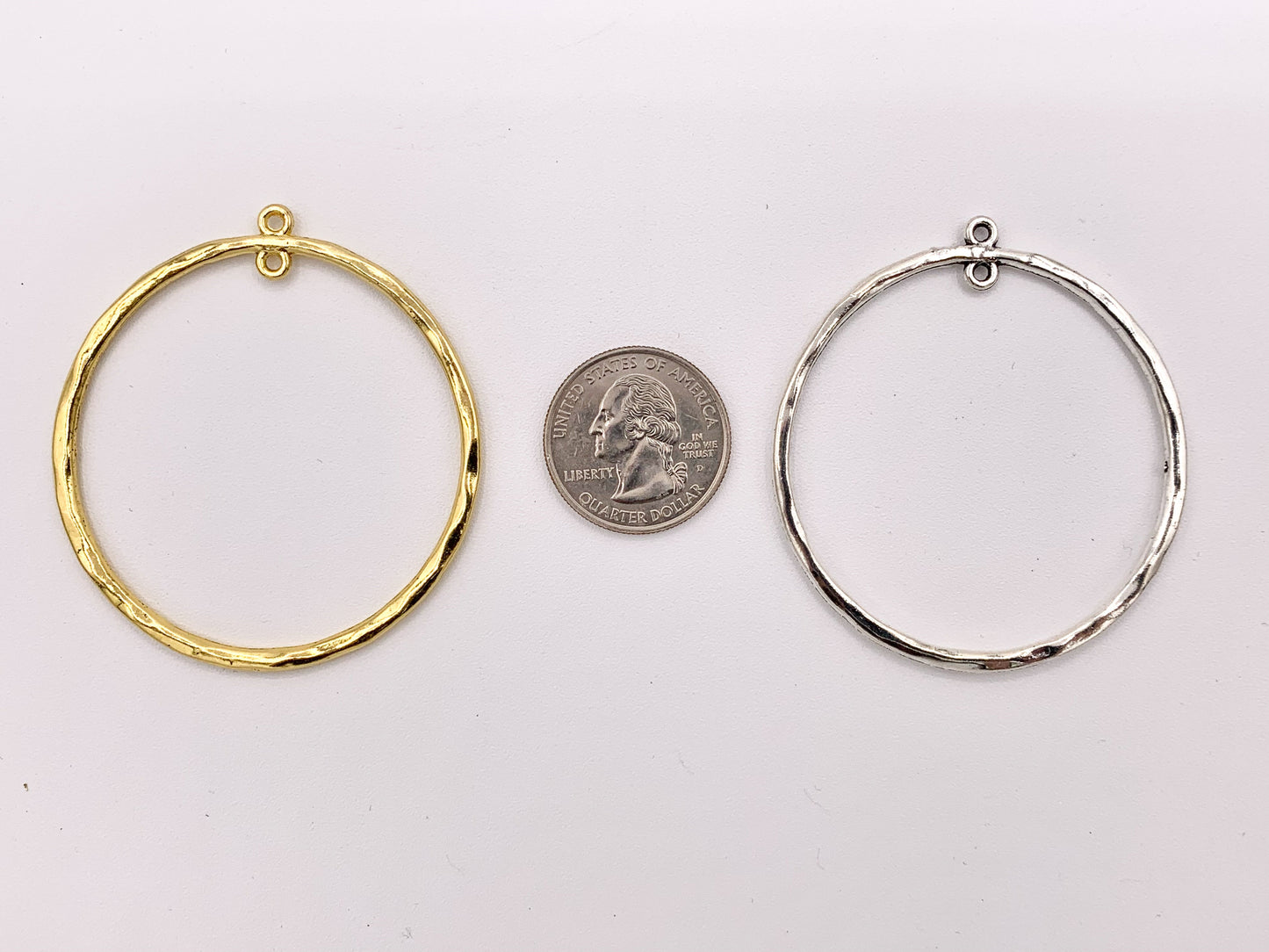 58x53mm Pewter Circle Pendant Findings Bulk Order in Light Gold, Gold, Silver, Brass, and Gunmetal