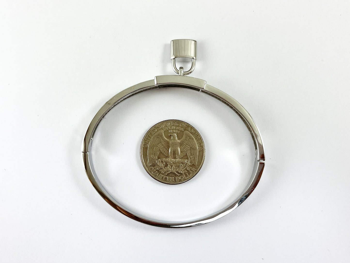 Silver Plated Copper CZ Pave Locket Dangle Bracelet Bangle 1 pc