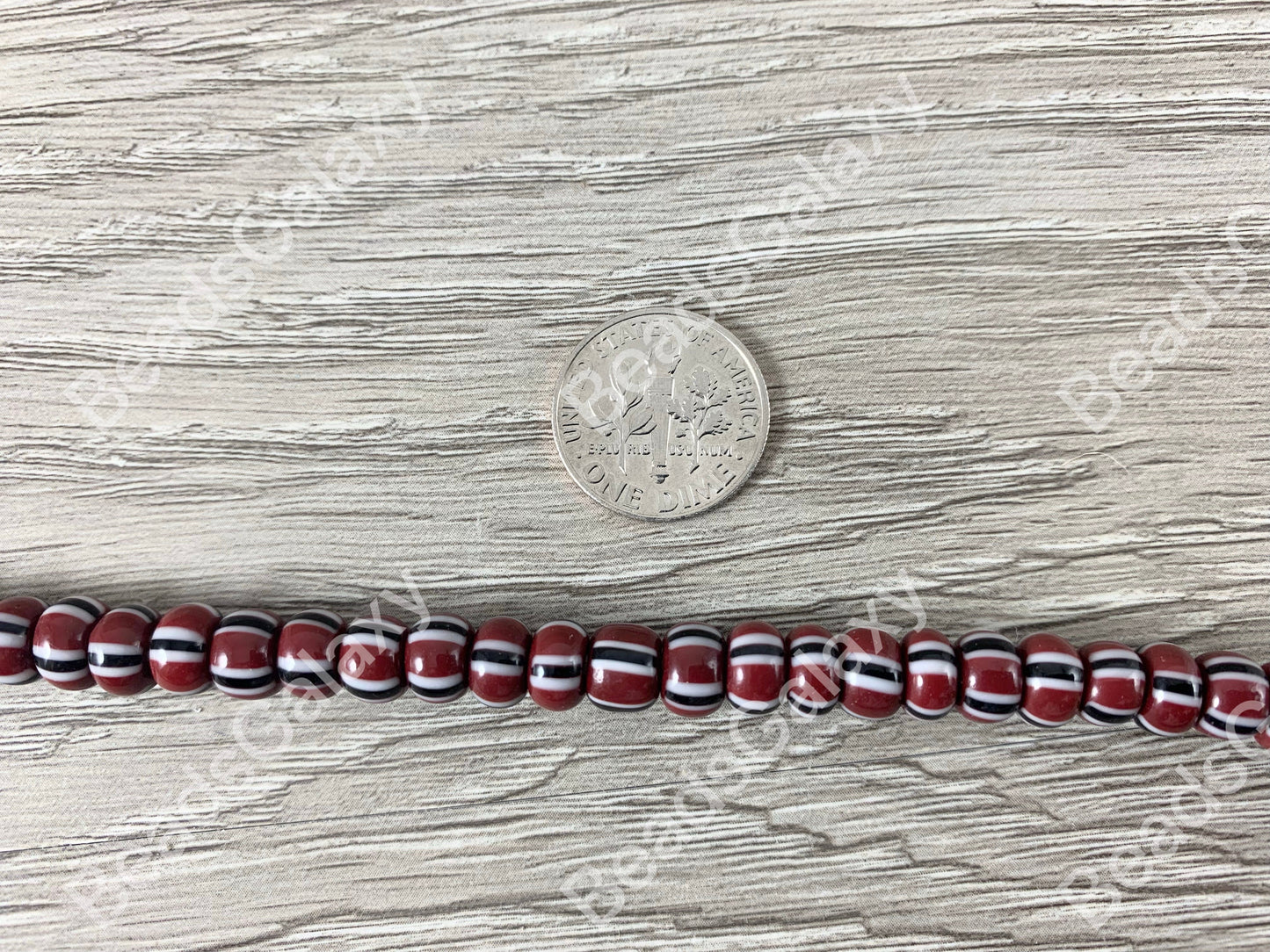 Handmade Maroon Sankas Glass Beads From Ghana Africa