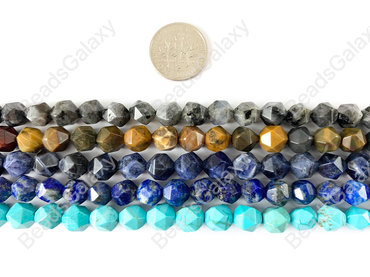 8mm Hand cut Gemstones Star cut Faceted Natural Gemstone Beads Around 15"