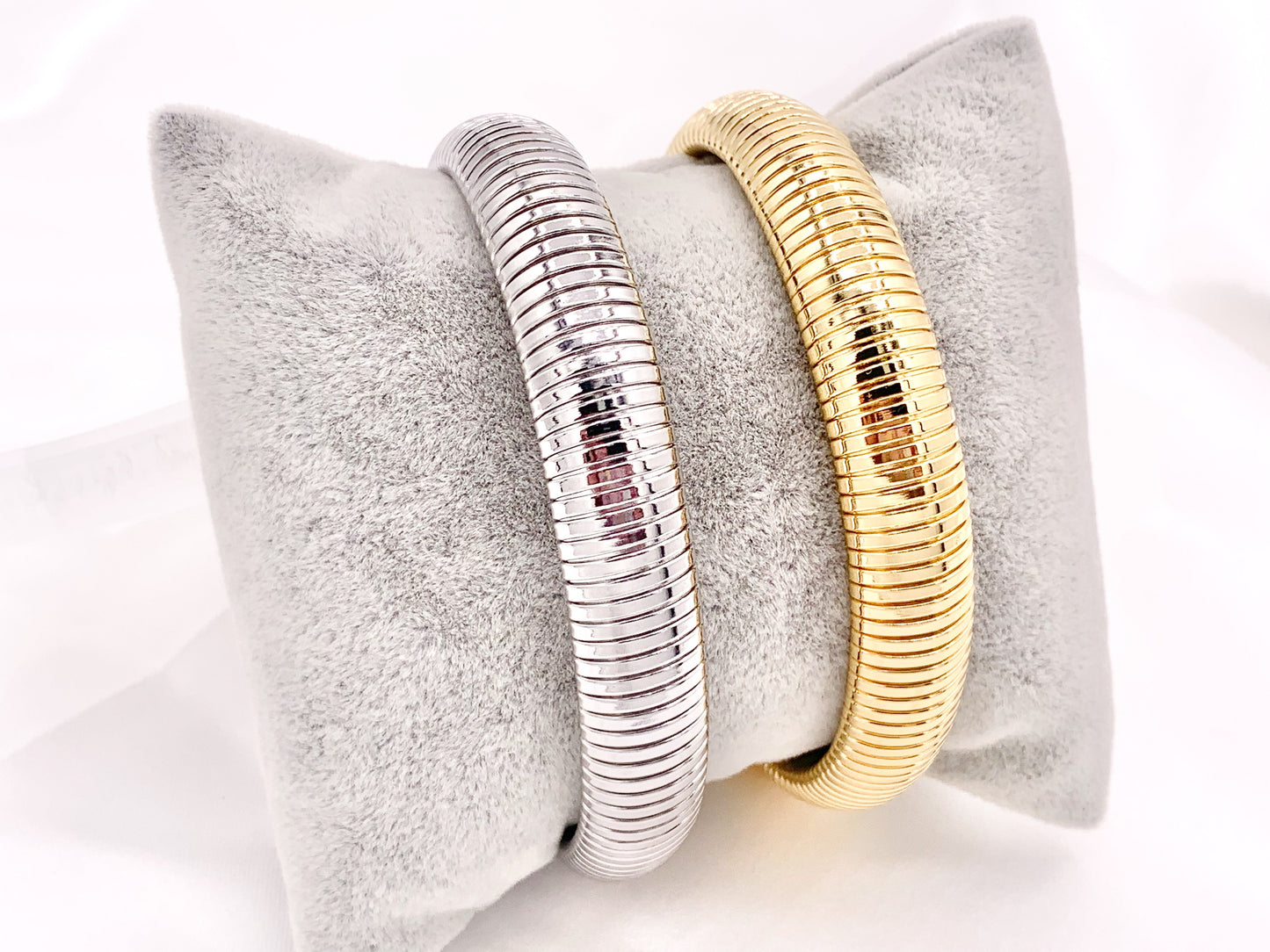 Real Gold/Platinum 18K Plated Copper Stretchy Bracelets 1 pc