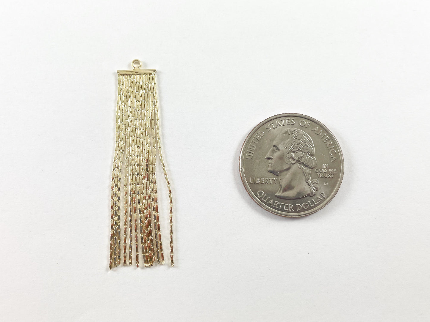 18K Gold Plated/Silver Plated Dangle Fringe Metal Tassels Over Brass 8pcs