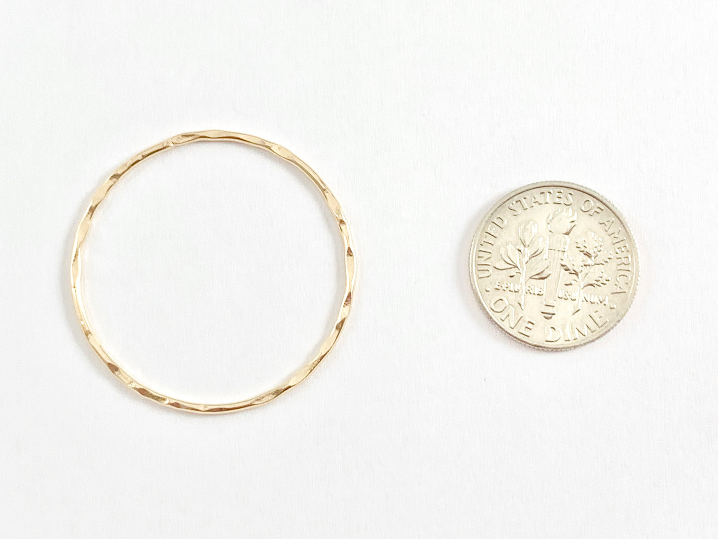 Real 18K Gold Plated Hammered Etched 30mm Circles Over Brass 10pcs