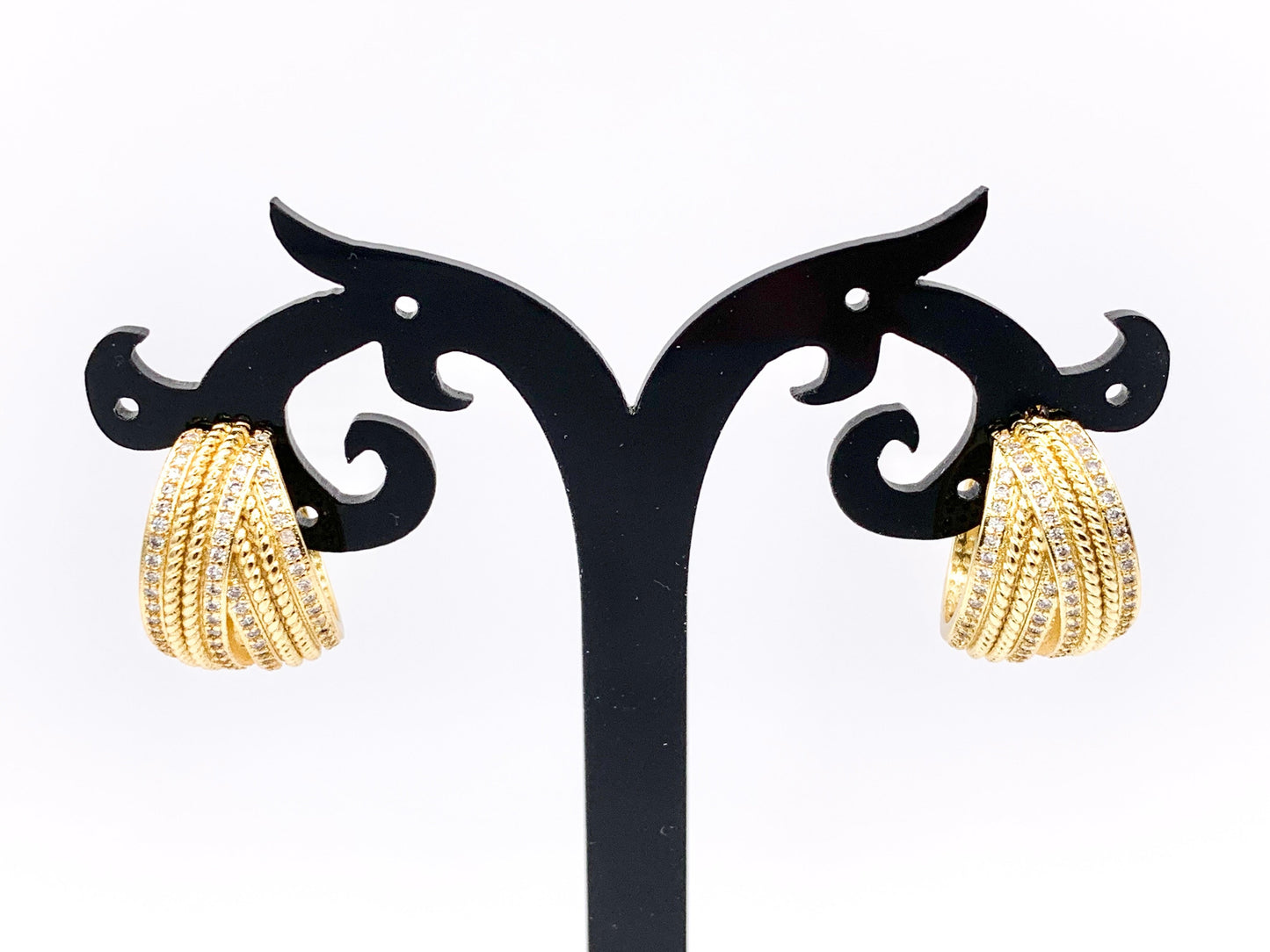 Cute Elegant Earring Huggies in 18K gold or Silver Plated Copper 3 pairs
