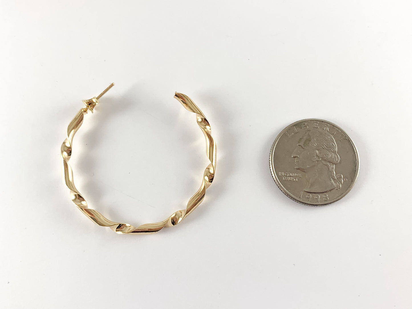 Large Gold Silver Wavy Ribboned Earring Hoops in 18K Gold or Silver Plated Twisted Ribbon Wavy Hoop Earring Over Copper 3 pairs