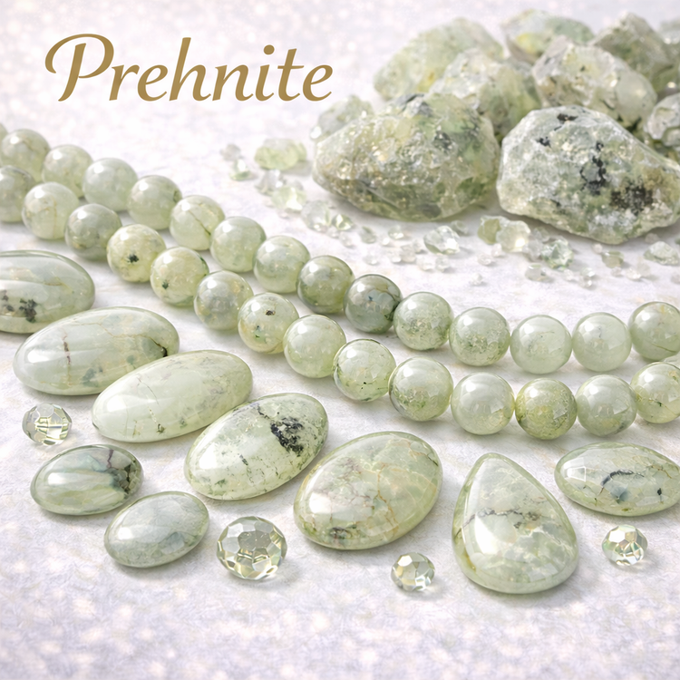 Prhenite Prehnite Beads - Green Gemstone Beads for Jewelry Making - Bead on Beads