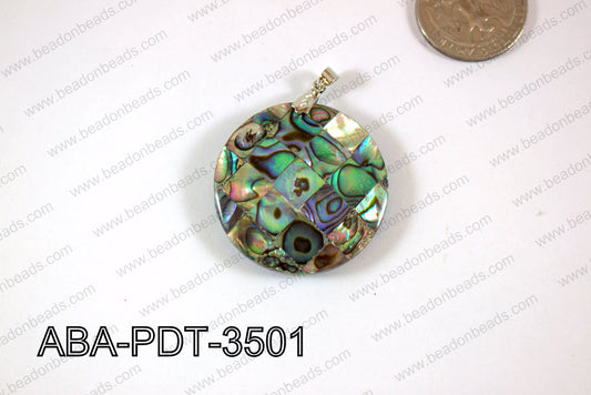 Abalone Pendant Coin 35mm ABA-PDT-3501