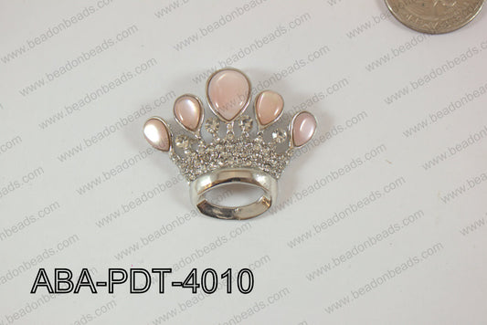 Abalone Pendant Pink Lip Crown 33x40mm ABA-PDT-4010