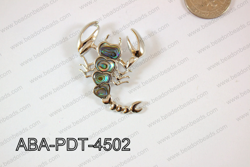 Abalone Pendant Scorpion 35x45mm ABA-PDT-4502