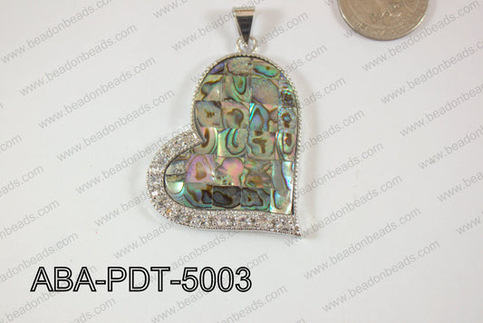 Abalone Pendant Heart 40x50mm ABA-PDT-5003