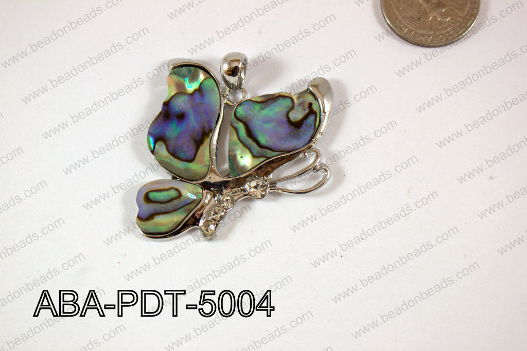 Abalone Pendant Butterfly 45x50mm ABA-PDT-5004