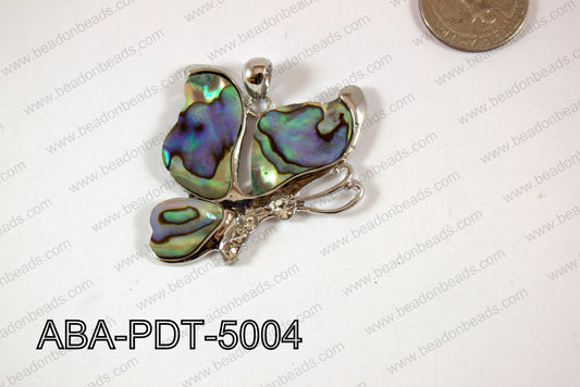 Abalone Pendant Butterfly 45x50mm ABA-PDT-5004