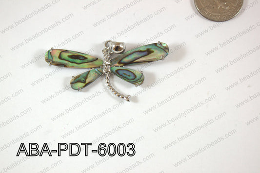 Abalone Pendant Dragonfly 35x60mm ABA-PDT-6003