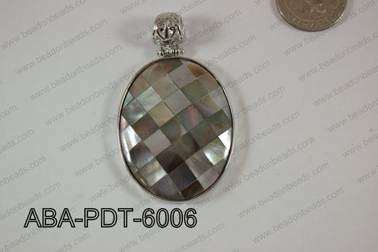 Abalone Pendant Black Lip Oval 38x60mm ABA-PDT-6006
