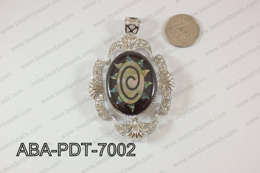 Abalone Pendant Oval Sun 55x70mm ABA-PDT-7002