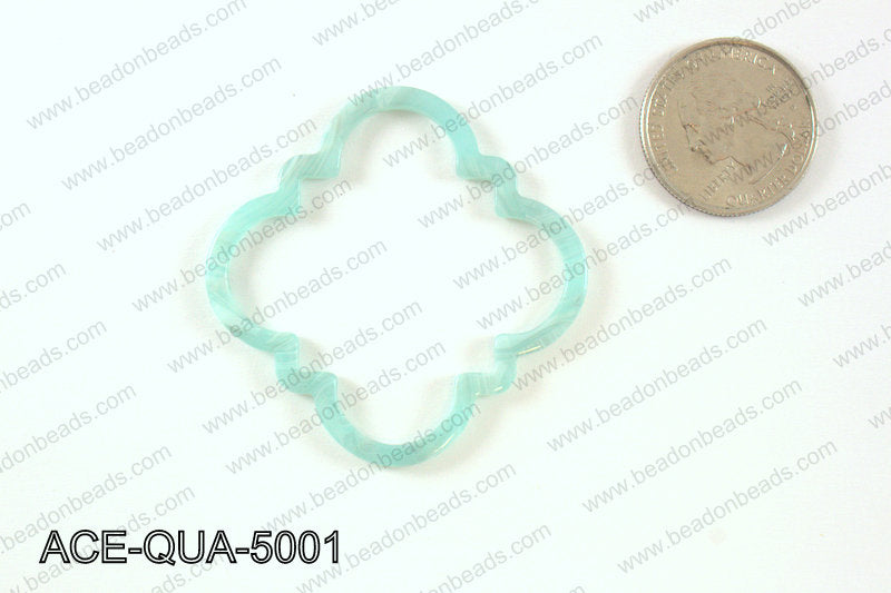 Acetate quatrefoil pendants 50x50mm ACE-QUA-5001
