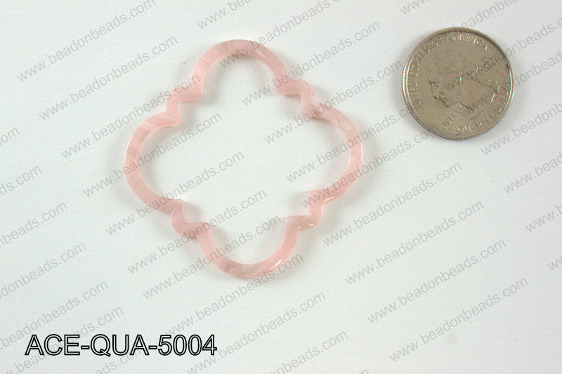 Acetate quatrefoil pendants 50x50mm ACE-QUA-5004