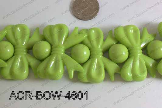 Acrylic Gum Ball And Bow Green 46mm ACR-BOW-4601