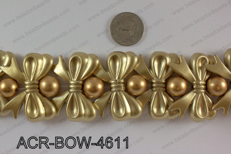 Acrylic Bow and Round Gold 46mm  ACR-BOW-4611