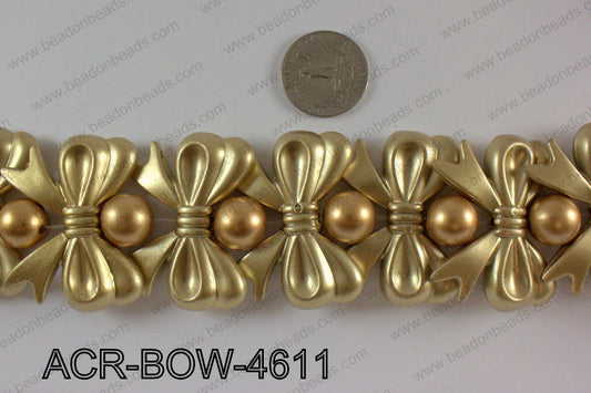 Acrylic Bow and Round Gold 46mm  ACR-BOW-4611