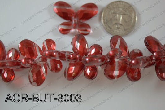 Acrylic Butterfly Red 23x30mm ACR-BUT-3003