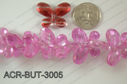 Acrylic Butterfly Light Pink  23x30mm ACR-BUT-3005