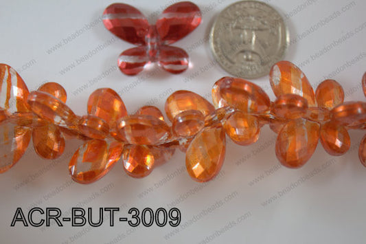 Acrylic Butterfly Orange 23x30mm ACR-BUT-3009