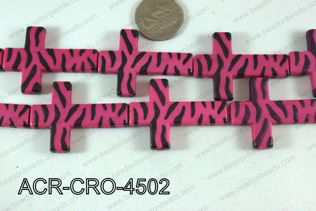 Acrylic Cross Hot Pink 45mm ACR-CRO-4502