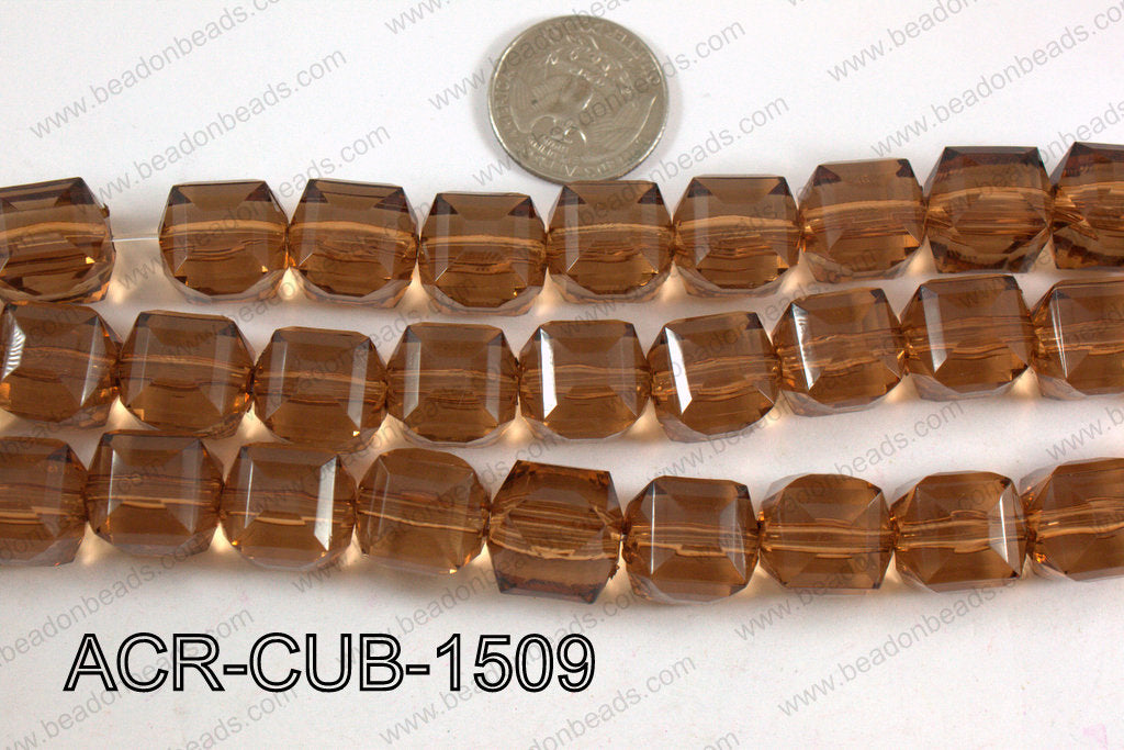 Acrylic Cube Plat Surface Brown 15mm ACR-CUB-1509