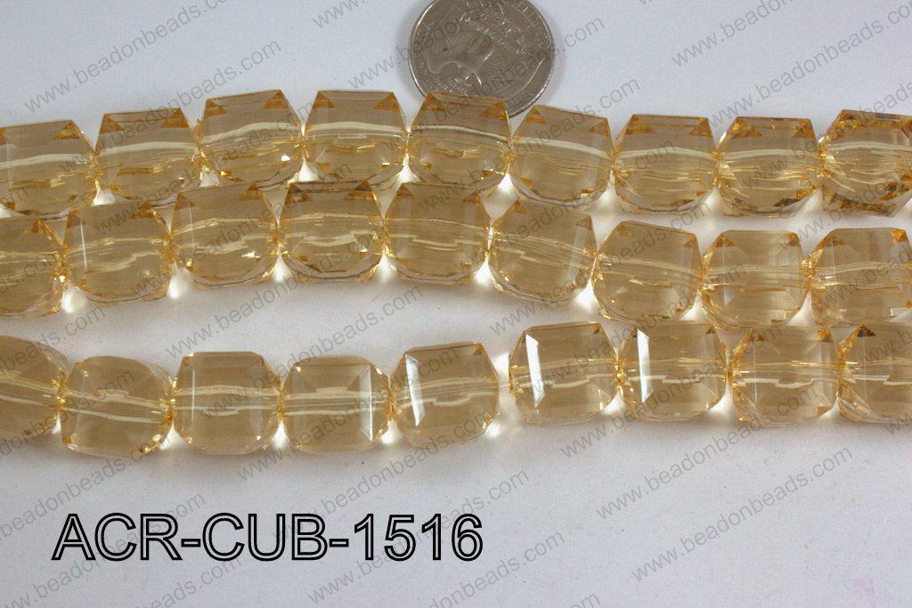 Acrylic Cube Plat Surface Champagne 15mm ACR-CUB-1516