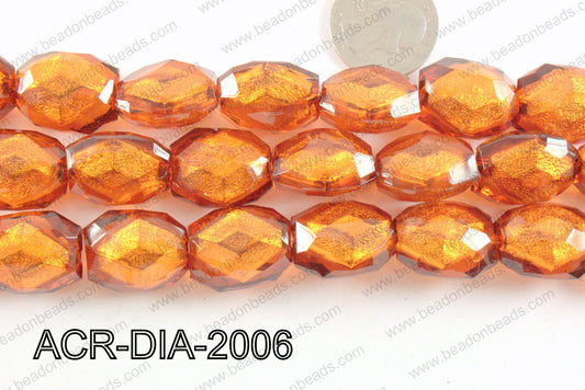 Acrylic Diamond Foil Rectangle Nugget Brown 16x20x12mm ACR-DIA-2