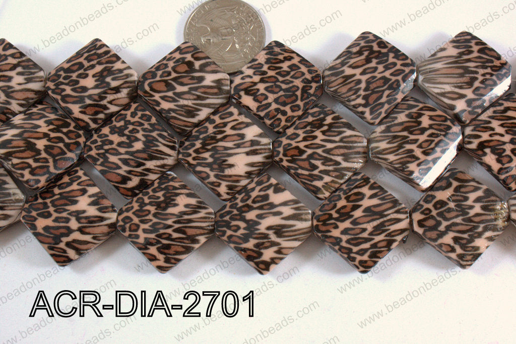 Acrylic Diamond Flat Brown 27mm ACR-DIA-2701