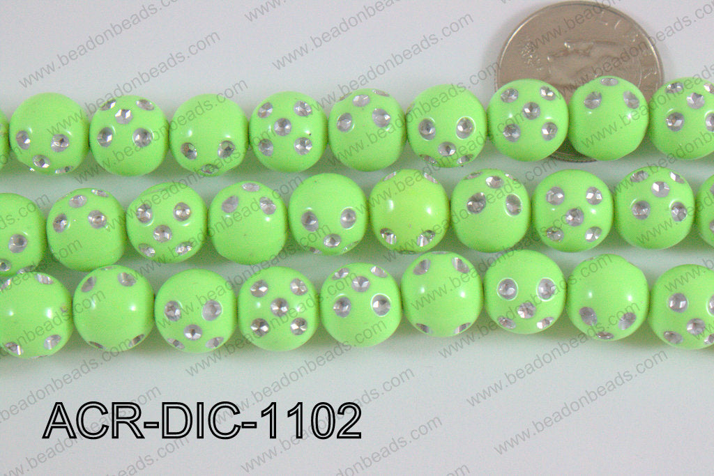 Acrylic Dice Round 11mm green ACR-DIC-1102