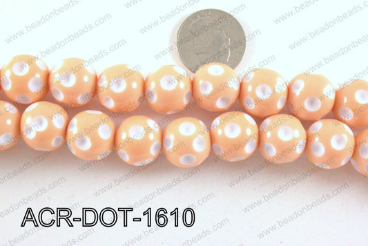 Acrylic Dot Gumball Peach 16mm ACR-DOT-1610