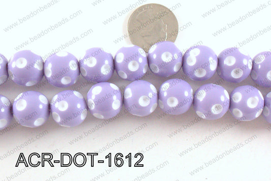 Acrylic Dot Gumball Laveder 16mm ACR-DOT-1612