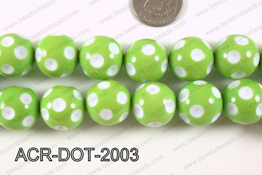 Acrylic Dotted Round Green 20mm ACR-DOT-2003
