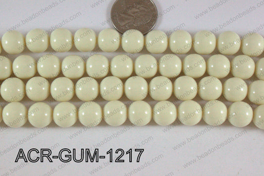 Acrylic Gum Ball Cream 12mm ACR-GUM-1217