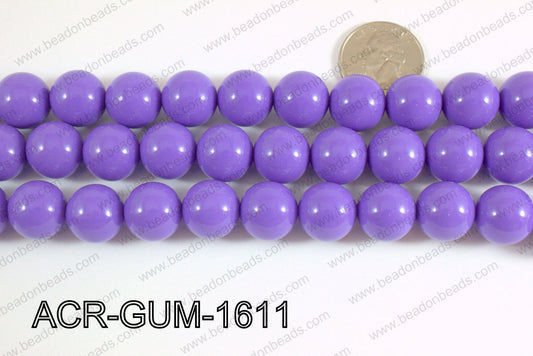 Acrylic Gumball beads light purple 16mm ACR-GUM-1611