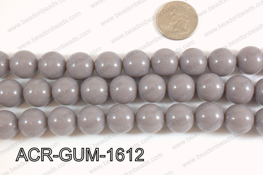 Acrylic Gumball beads grey 16mm ACR-GUM-1612