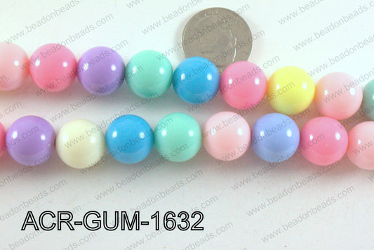 Acrylic Gumball Pastel Multicolor 16mm ACR-GUM-1632