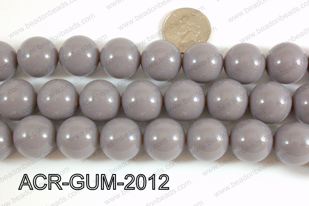 Acrylic Gumball beads Grey 20mm ACR-GUM-2012